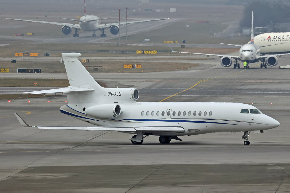 Gestair Aviation Malta, 9H-ALU, Dassault Falcon 7X, msn: 093, 19.Januar 2026, ZRH Zürich, Switzerland.
