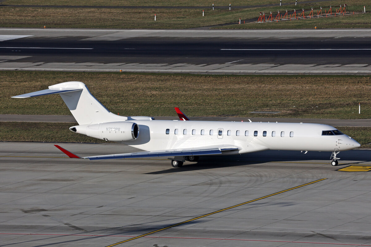 Global Support, N750PB, Bombardier Global 7500, msn: 70150, 16.Januar 2024, ZRH Zürich, Switzerland.