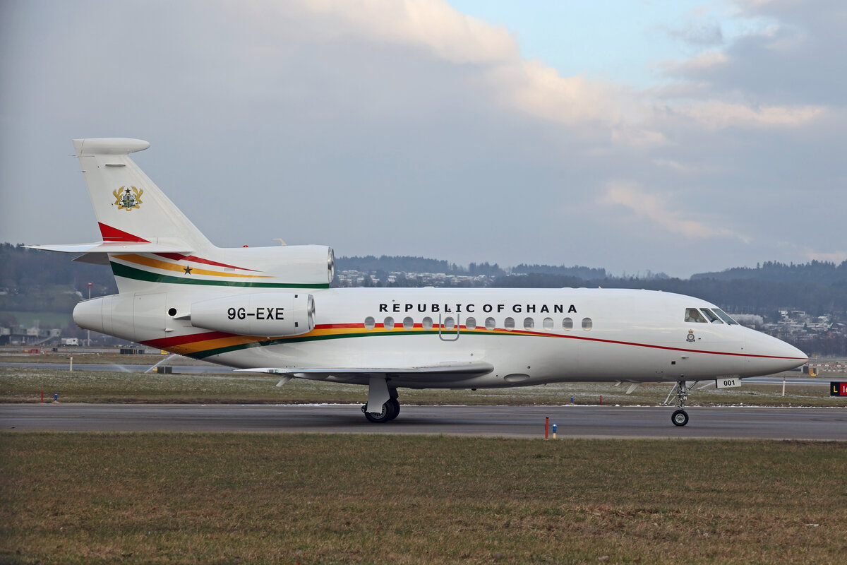 Government of Ghana, 9G-EXE, Dassault Falcon 900EX-EAsy, msn: 241, 15.Januar 2024, ZRH Zürich, Switzerland.
