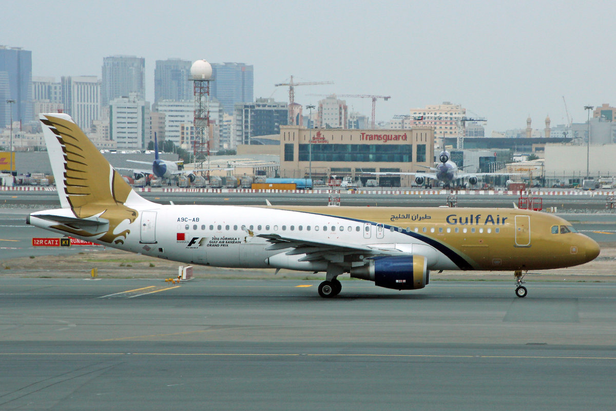 Gulf Air, A9C-AB, Airbus A320-214, 11.März 2017, DXB Dubai, United Arab Emirates.