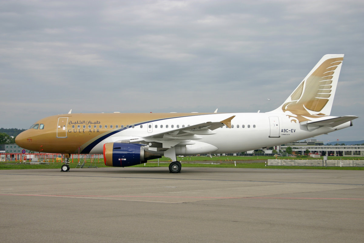 Gulf Air, A9C-EV, Airbus A319-112, msn: 1901, 06.September 2008, ZRH Zürich, Switzerland.
