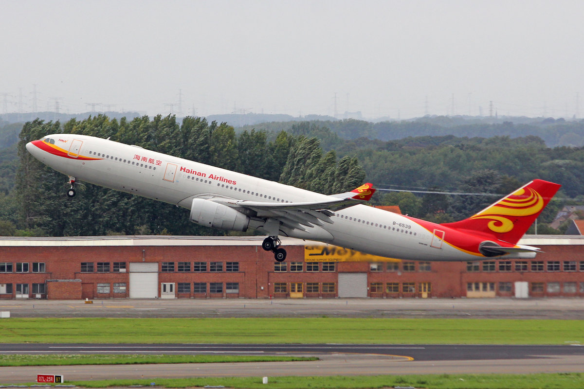 Hainan Airlines, B-6539, Airbus A330-343X, msn: 1255, 30.August 2014, BRU Brussels, Belgium.