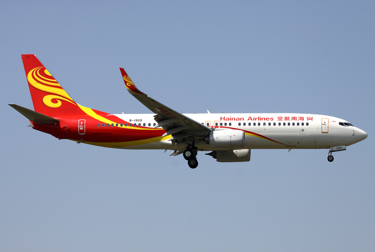 Hainan B737-800 B-1929 im Anflug auf 36R in PEK / ZBAA / Peking 27.08.2014