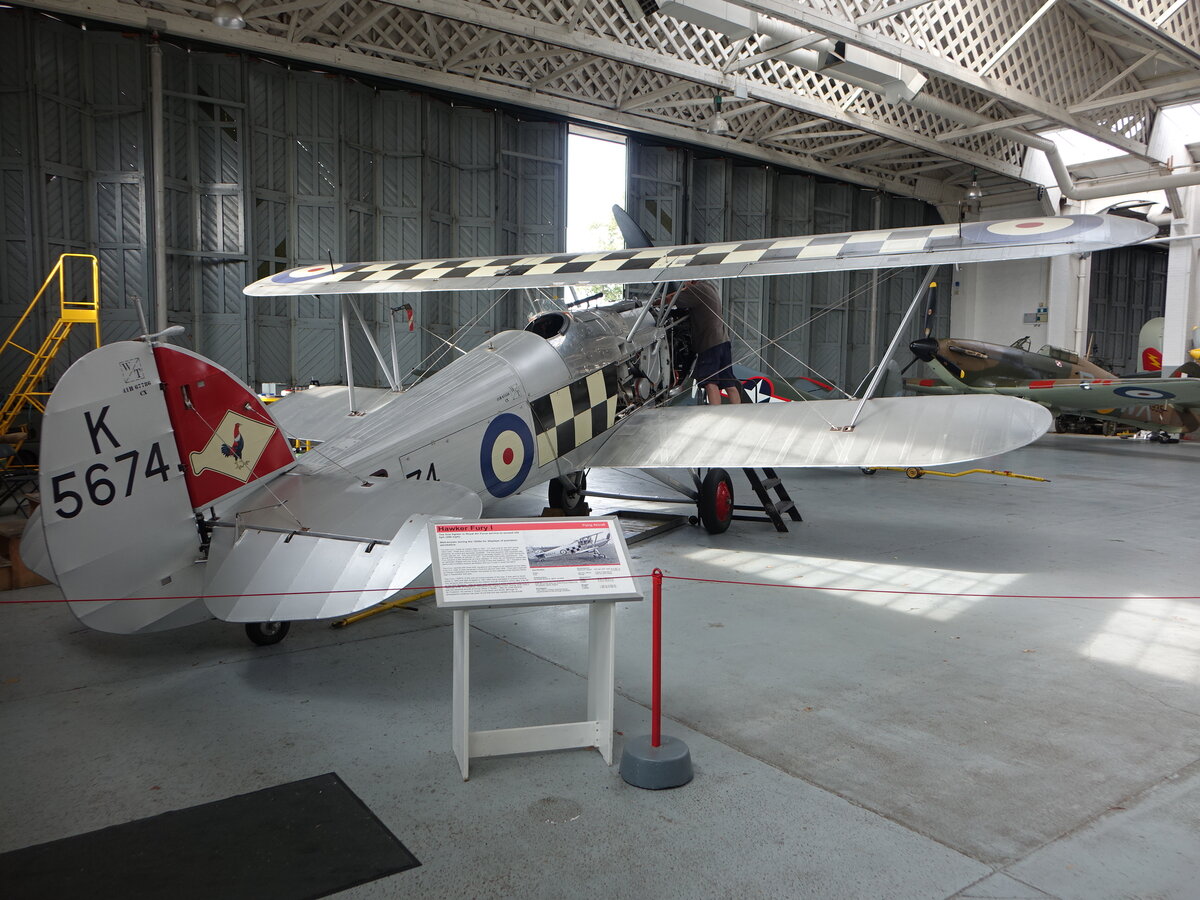Hawker Fury I, Rolls-Royce Kestrel Triebwerk, Kennung K5674, Duxford Imperial War Museum (08.09.2023)