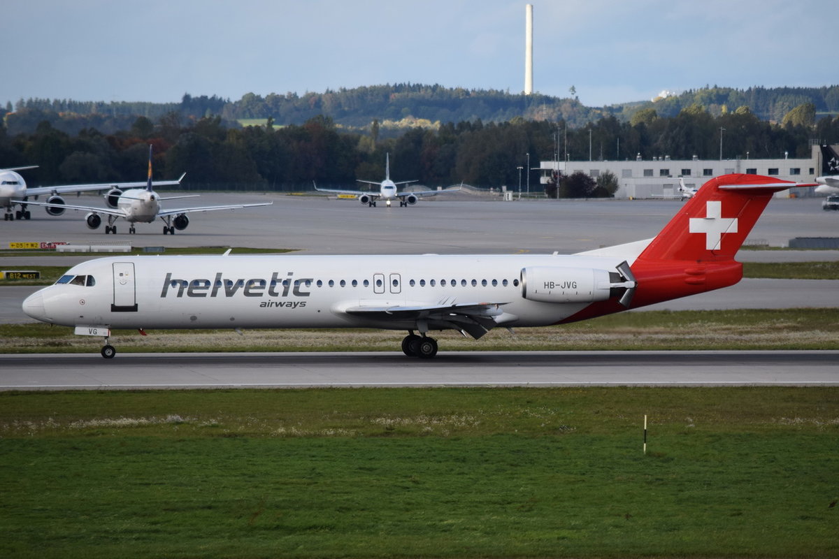 HB-JVG Helvetic Airways Fokker F100  , MUC , 03.10.2017