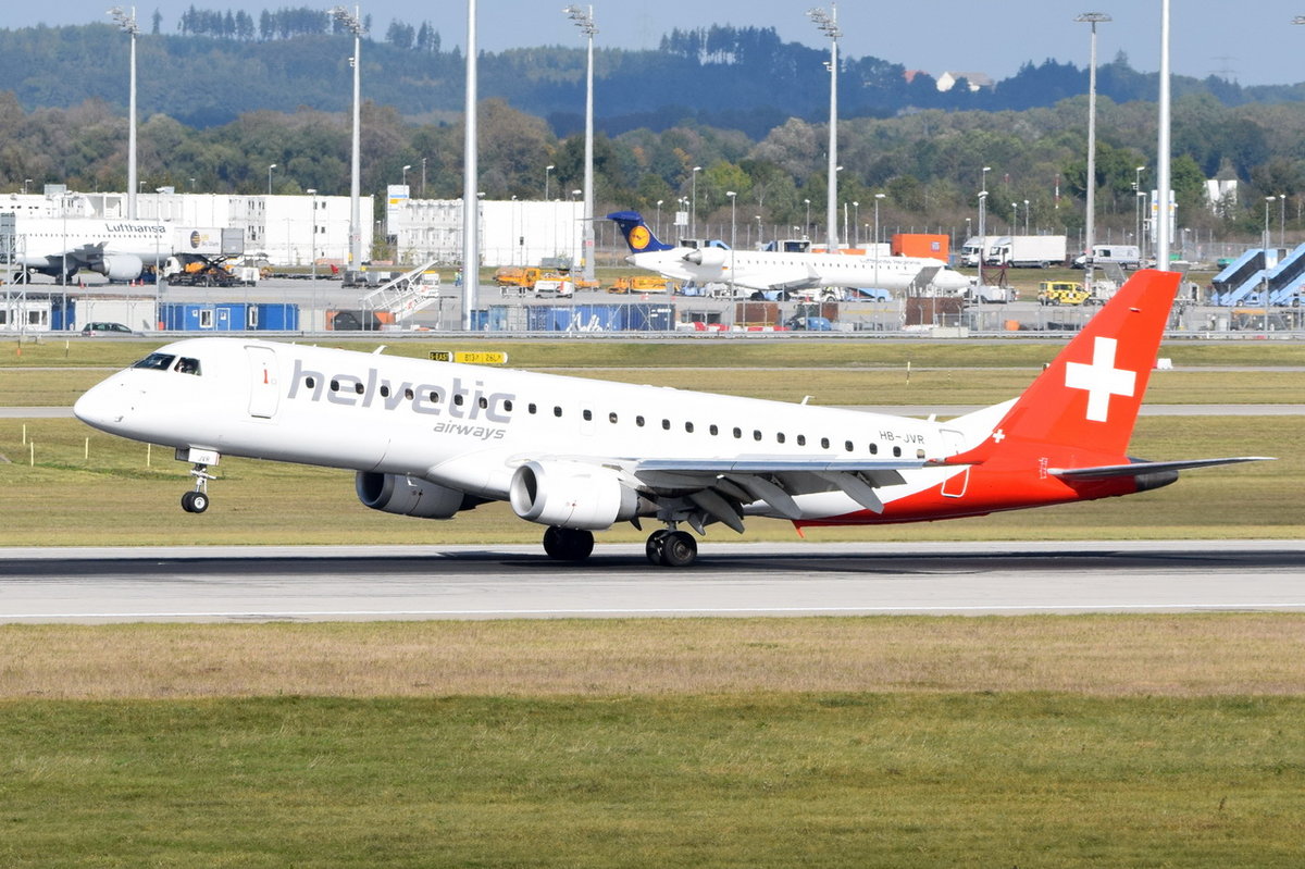 HB-JVR Helvetic Airways Embraer ERJ-190LR (ERJ-190-100 LR)   , MUC , 15.10.2016