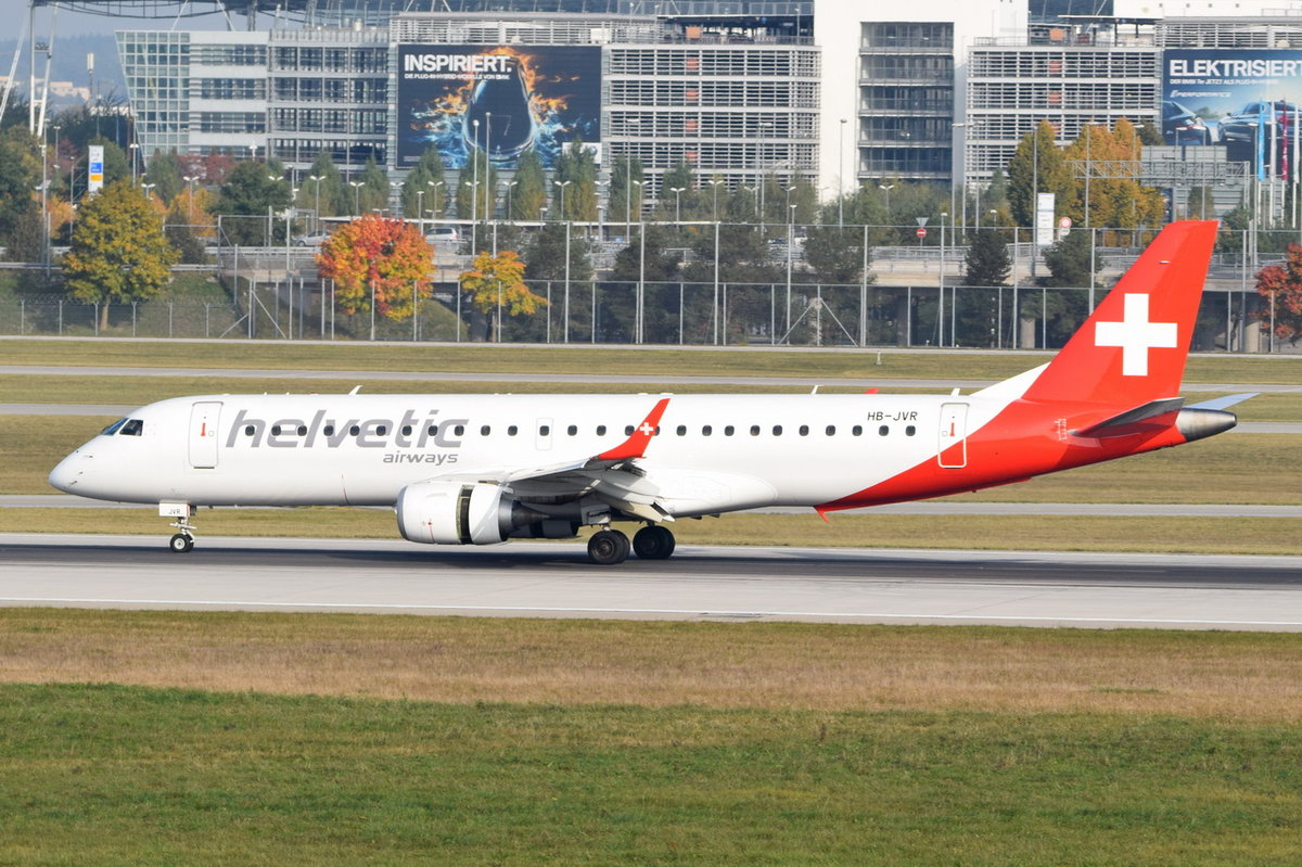 HB-JVR Helvetic Airways Embraer ERJ-190LR (ERJ-190-100 LR)   , MUC , 16.10.2016