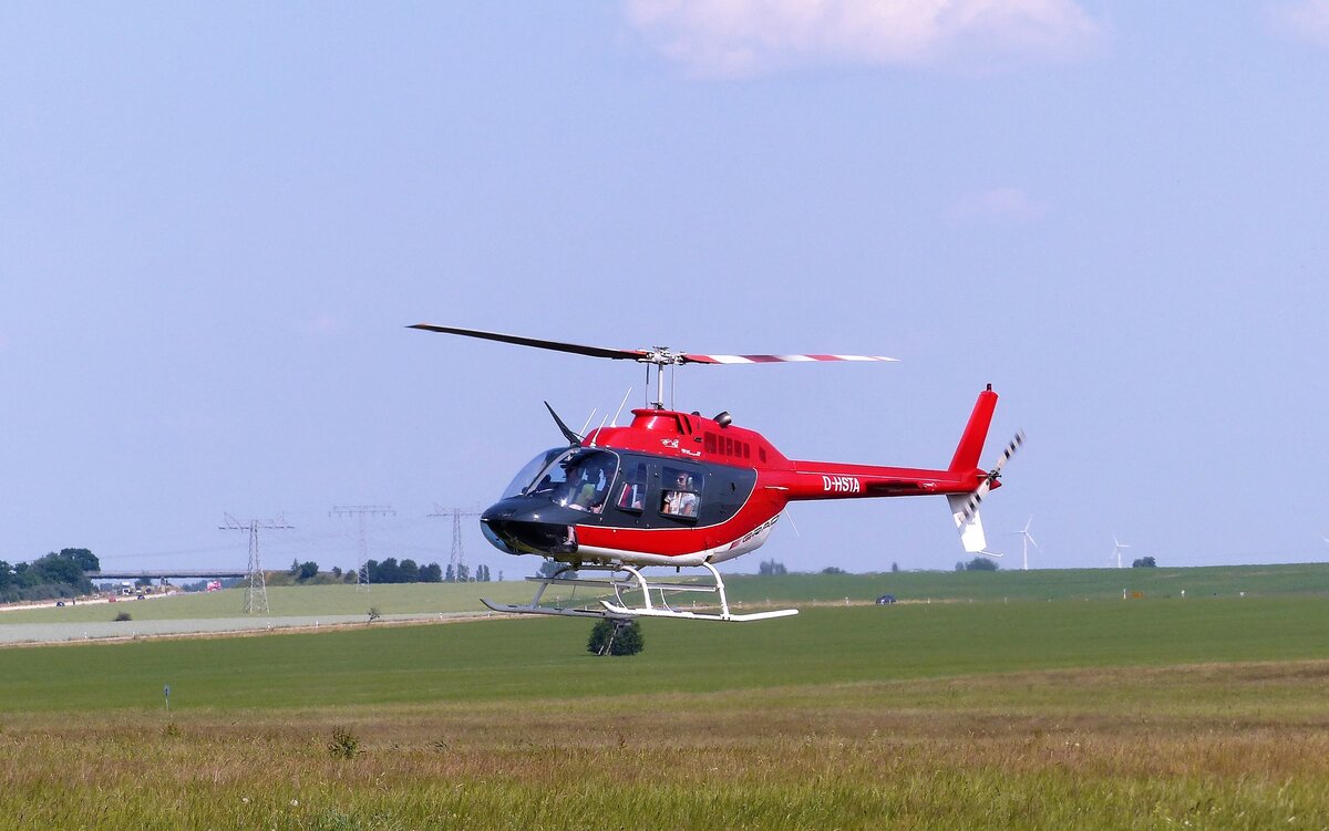 Helicopter Service Thüringen, D-HSTA, Bell 206B JetRanger III, Flugplatz Gera (EDAJ), 18.6.2023