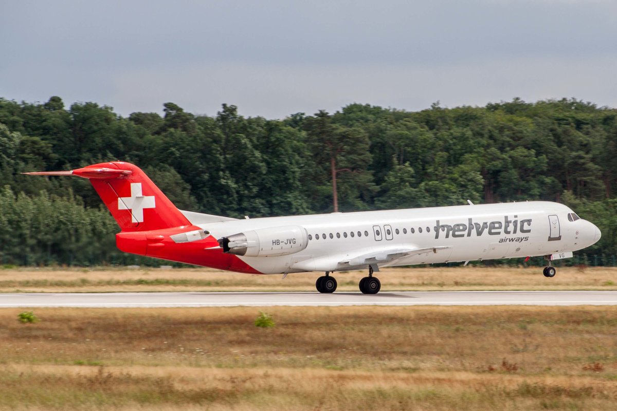 Helvetic Airways (2L-OAW), HB-JVG, Fokker, 100, 10.07.2017, FRA-EDDF, Frankfurt, Germany 