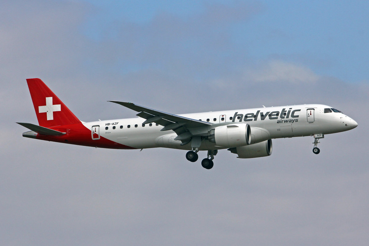 Helvetic Airways, HB-AZF, Embraer 190-E2, msn: 19020043, 20.März 2021, ZRH Zürich, Switzerland.