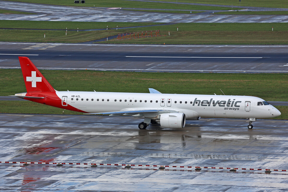 Helvetic Airways, HB-AZL, Embraer E195-E2, msn: 19020059, 14.Oktober 2023, ZRH Zürich, Switzerland.