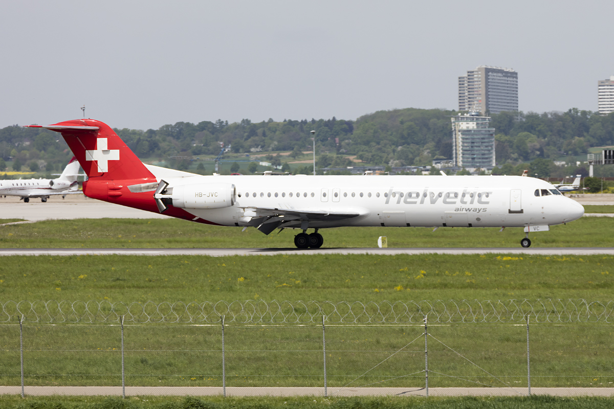 Helvetic Airways, HB-JVC, Fokker, F-100, 11.05.2016, STR, Stuttgart, Germany 





