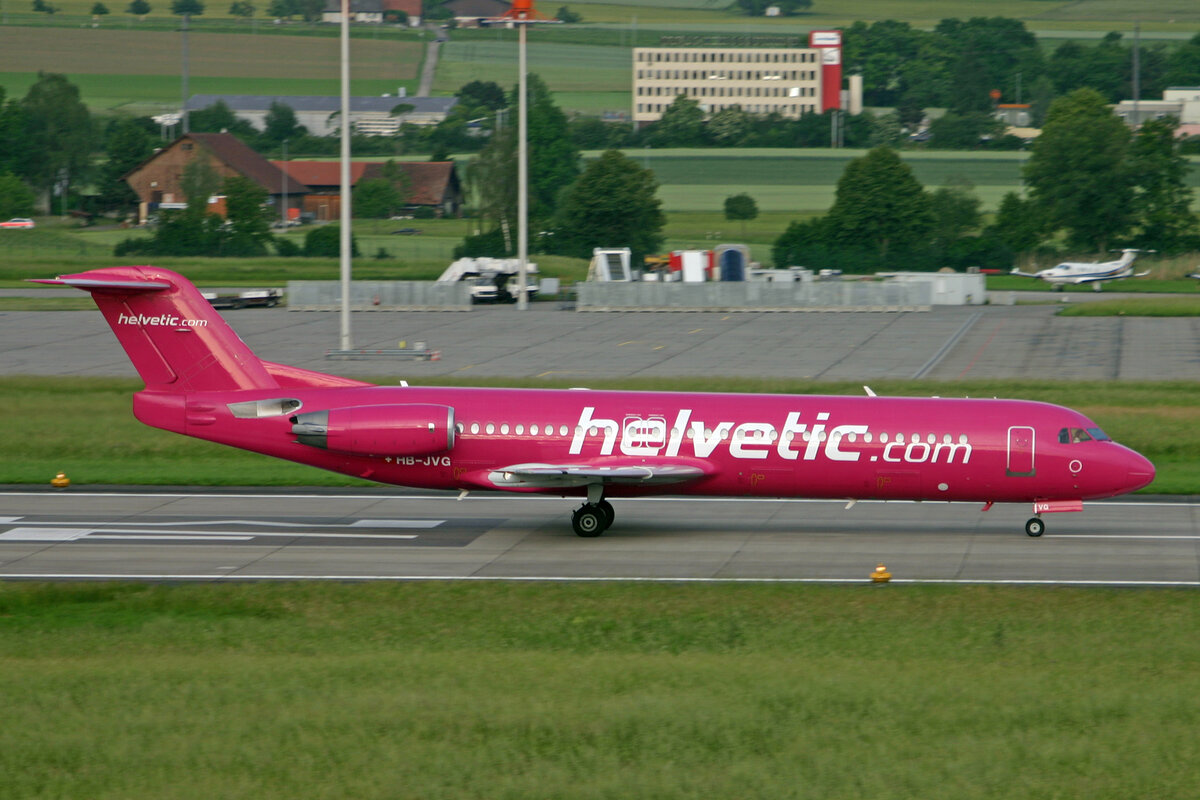 Helvetic Airways, HB-JVG, Fokker 100, msn: 11478, 26.Mai 2007, ZRH Zürich, Switzerland.
