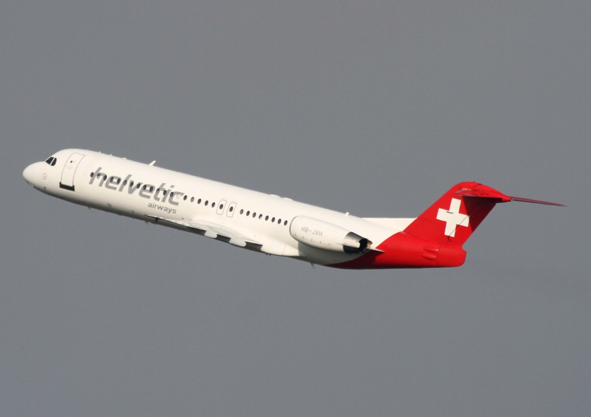Helvetic Airways, HB-JVH, Fokker, 100, 02.04.2014, DUS-EDDL, Dsseldorf, Germany