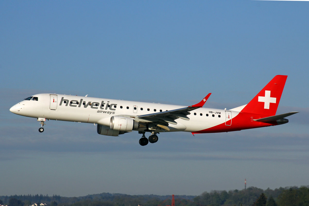 Helvetic Airways, HB-JVM, Embraer ERJ-190LR, msn: 19000349, 28.April 2016, ZRH Zürich, Switzerland.