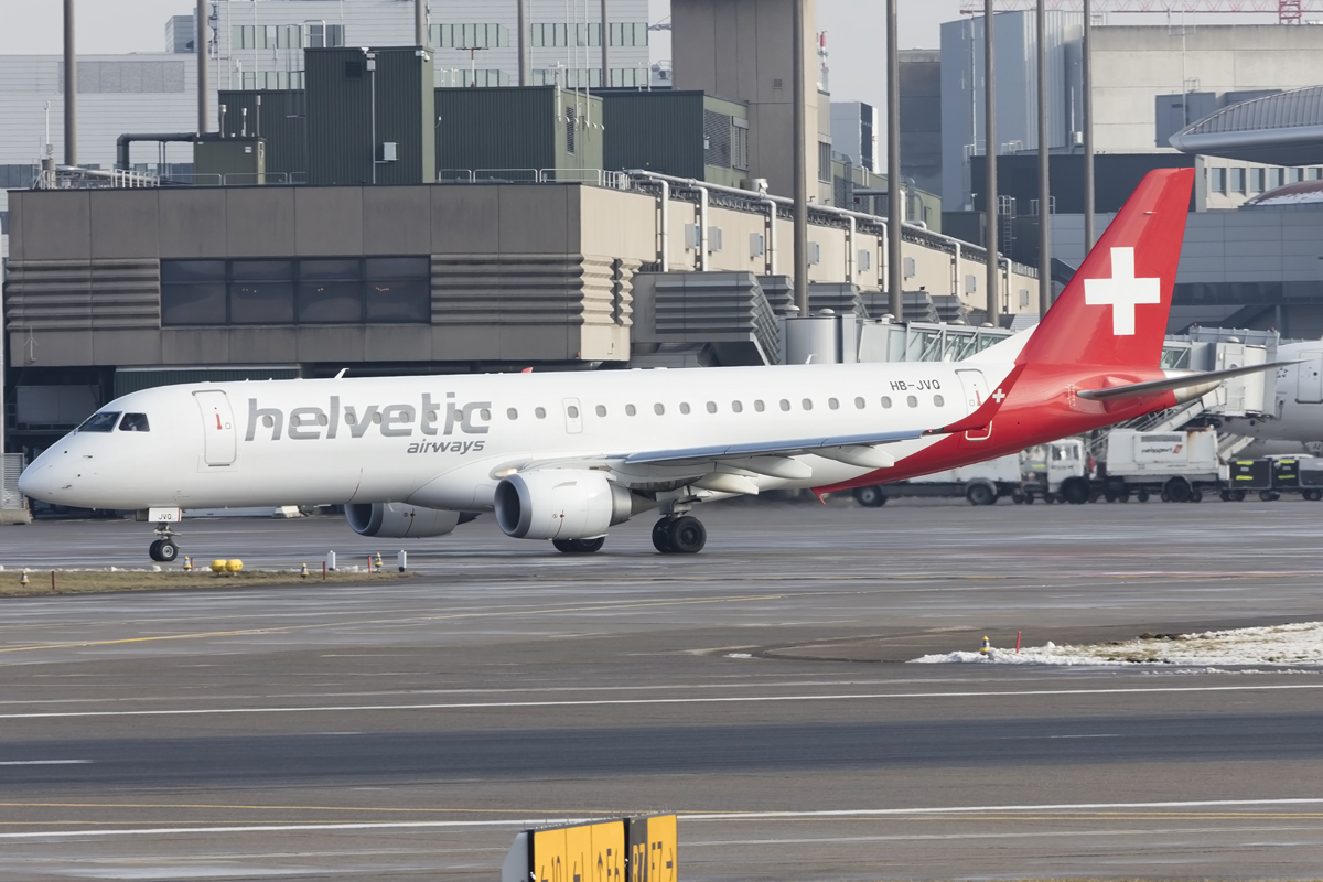 Helvetic Airways, HB-JVQ, Embraer, ERJ-190LR, 23.01.2016, ZRH, Zürich, Switzerland 





