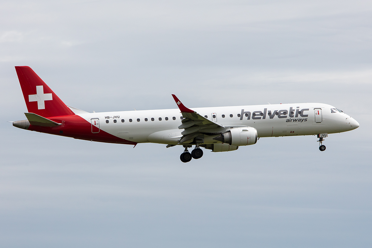 Helvetic Airways, HB-JVU, Embraer, 190LR, 17.08.2019, ZRH, Zürich, Switzerland


