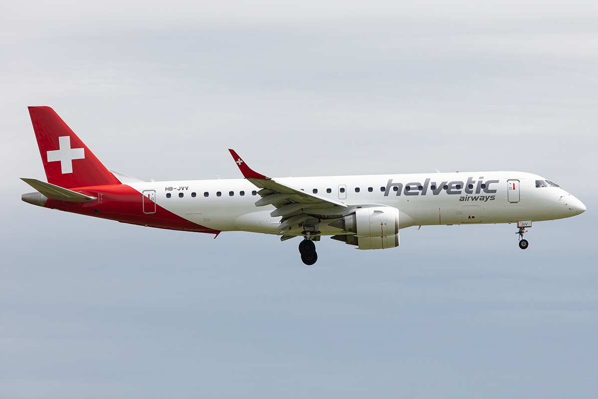 Helvetic Airways, HB-JVV, Embraer, 190LR, 17.08.2019, ZRH, Zürich, Switzerland

