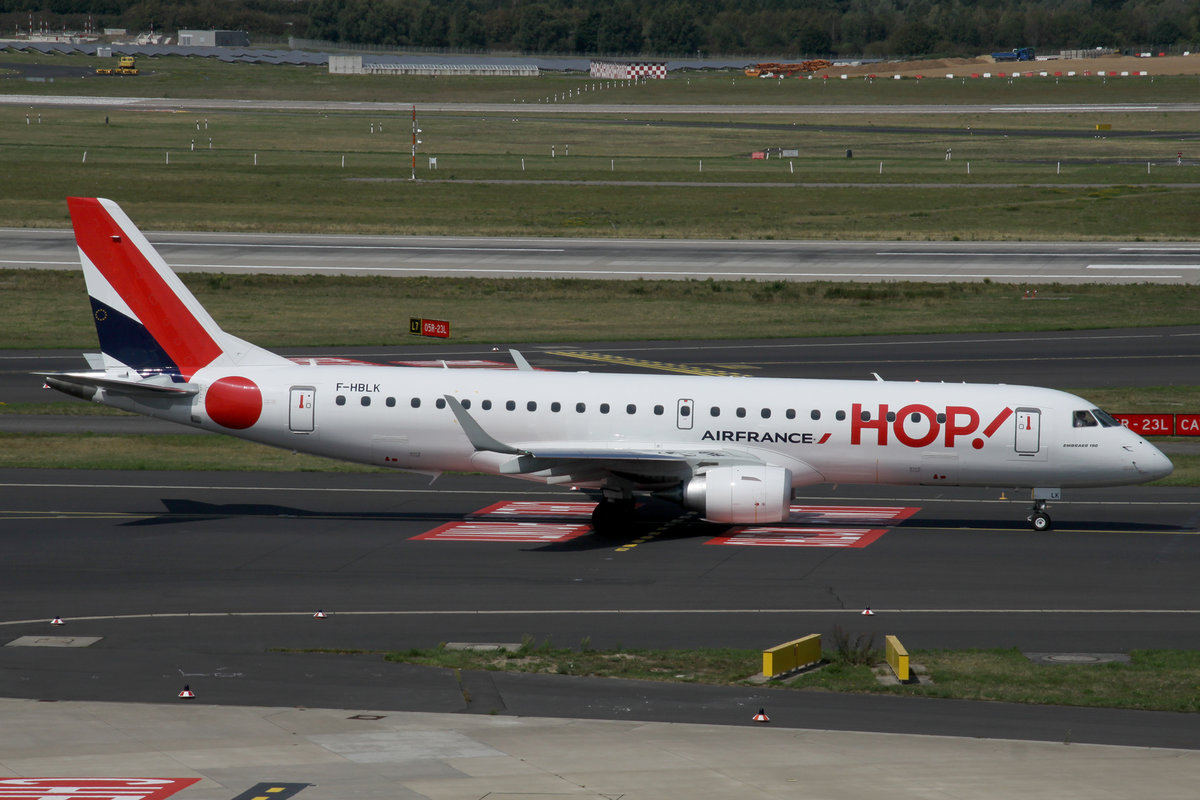 HOP !, F-HBLK, Embraer, ERJ-190 STD (190-100), DUS-EDDL, Düsseldorf, 21.08.2019, Germany 