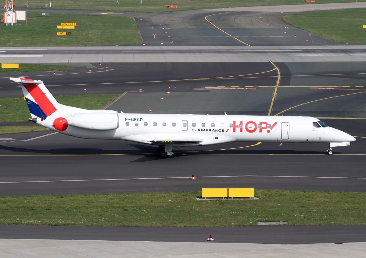 HOP! (Air France - Regional), F-GRGD, Embraer, ERJ-145 EU, 02.04.2014, DUS-EDDL, Dsseldorf, Germany 