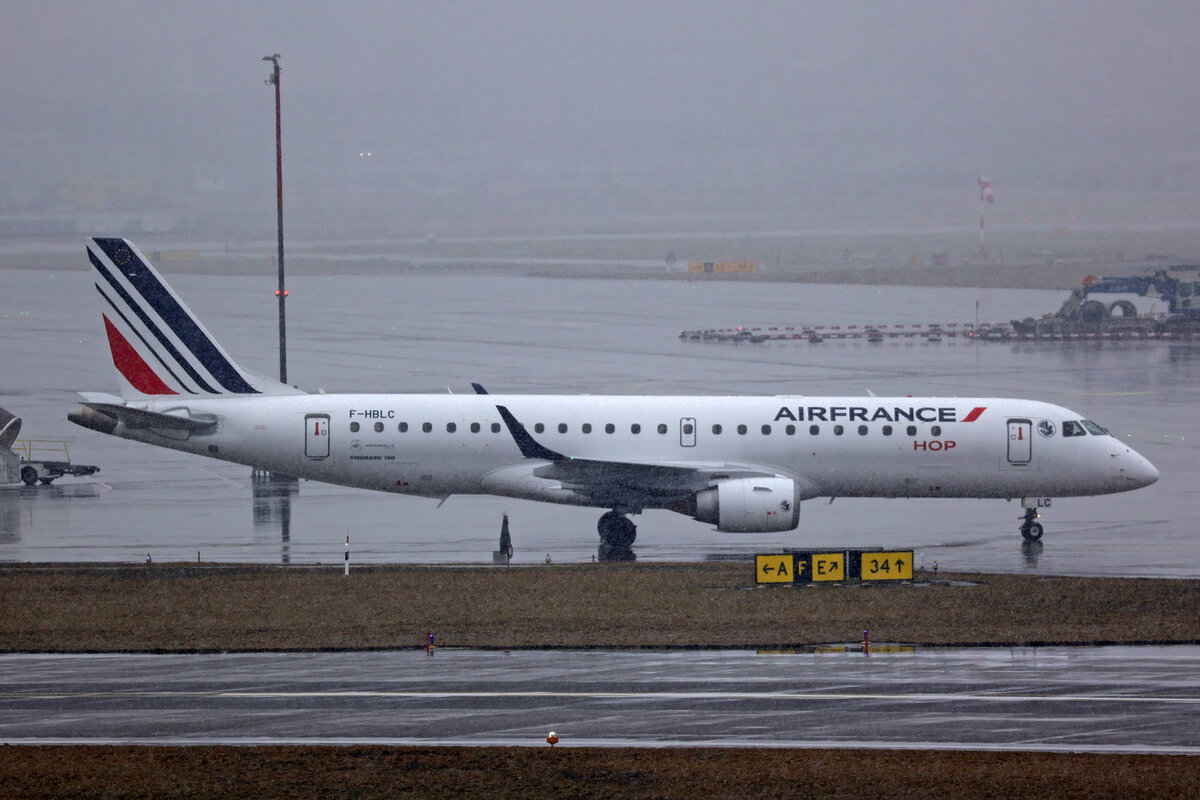 HOP!, F-HBLC, Embraer ERJ-190LR, msn: 19000080, 30.Januar 2026, ZRH Zürich, Switzerland.