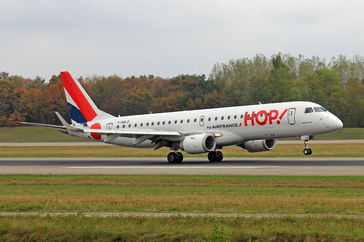 HOP!, F-HBLD, Embraer Emb-190LR, msn: 19000113, 03.September 2018, BSL Basel-Mülhausen, Switzerland.