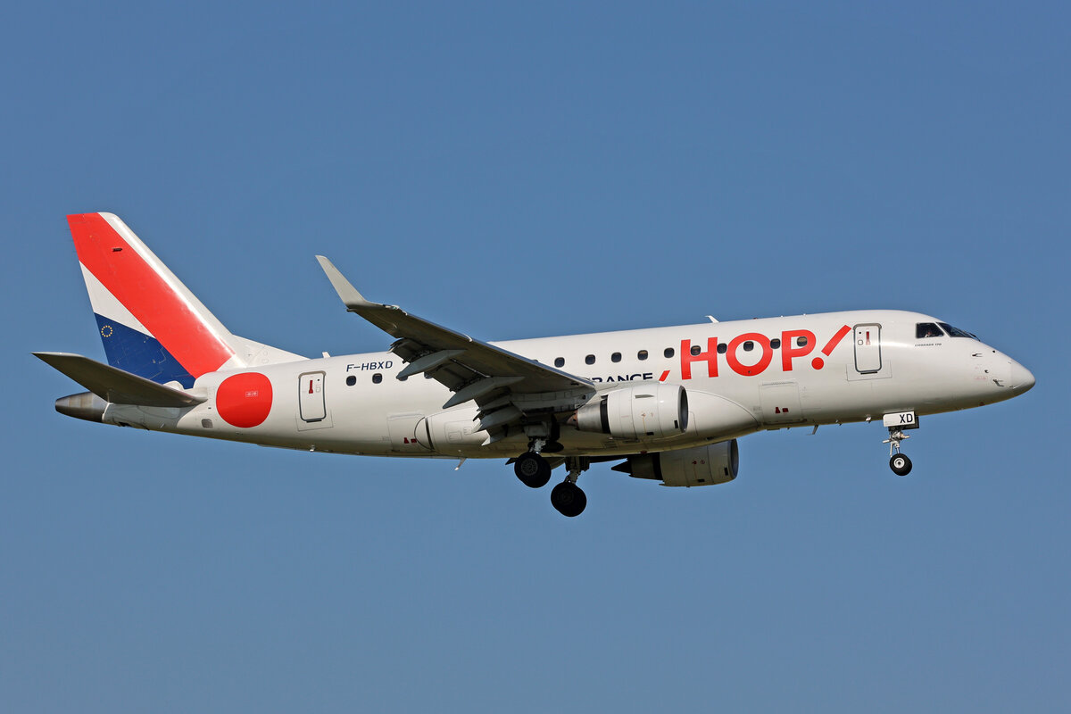 HOP!, F-HBXD, Embraer ERJ-170LR, msn: 17000281, 20.Mai 2023, AMS Amsterdam, Netherlands.