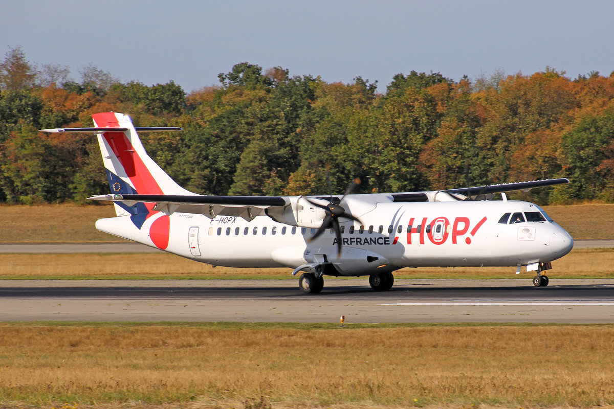 HOP!, F-HOPX, ATR 72-600, msn: 1257, 16.August 2018, BSL Basel-Mülhausen, Switzerland.
