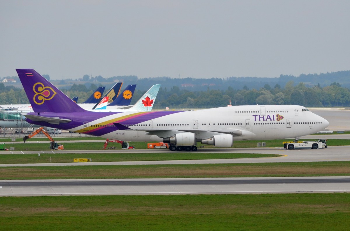 HS-TGG Thai Airways International Boeing 747-4D7   am 10.09.2015 in München