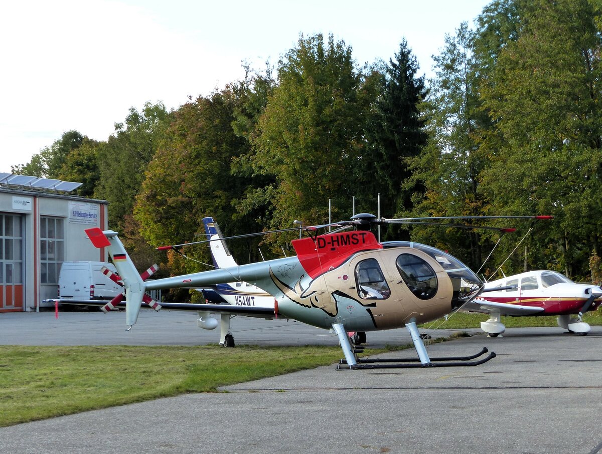 Hughes 369E, D-HMST, Flugplatz Landshut (EDML), 22.10.2023