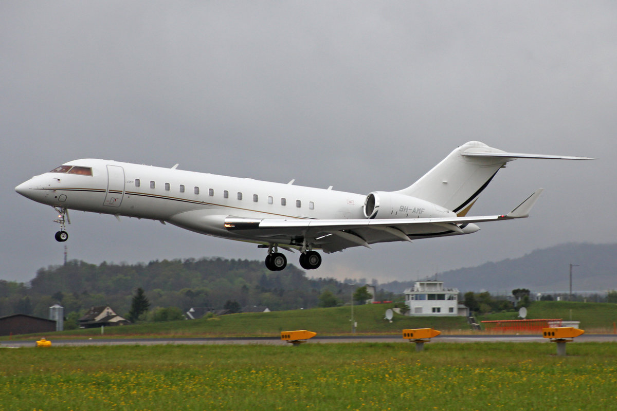 Hyperion Aviation, 9H-AMF, Bombardier Global 6000,1.Mai 2017, ZRH Zürich, Switzerland.