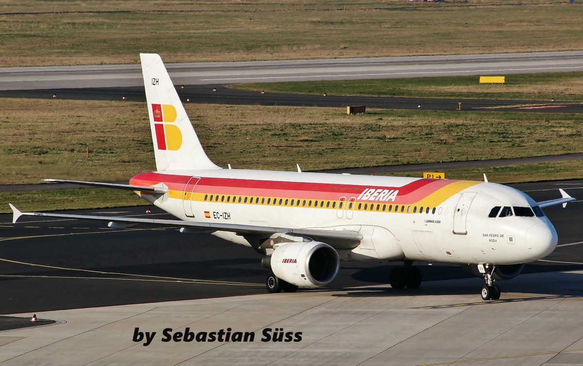 Iberia A320 EC-IZH this Evening at Dusseldorf. 6.4.15