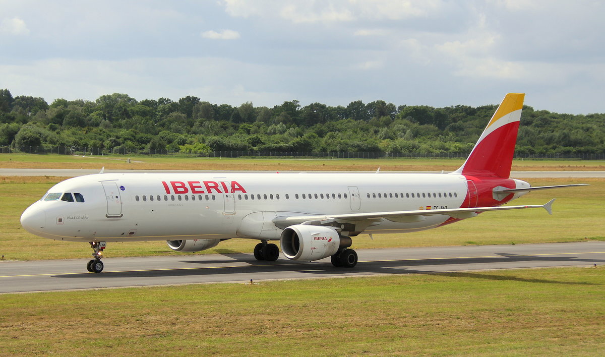 Iberia, EC-IXD, MSN 2220,Airbus A 321-212,22.06.2018, HAM-EDDH, Hamburg, Germany (Name: Valle De Aran) 