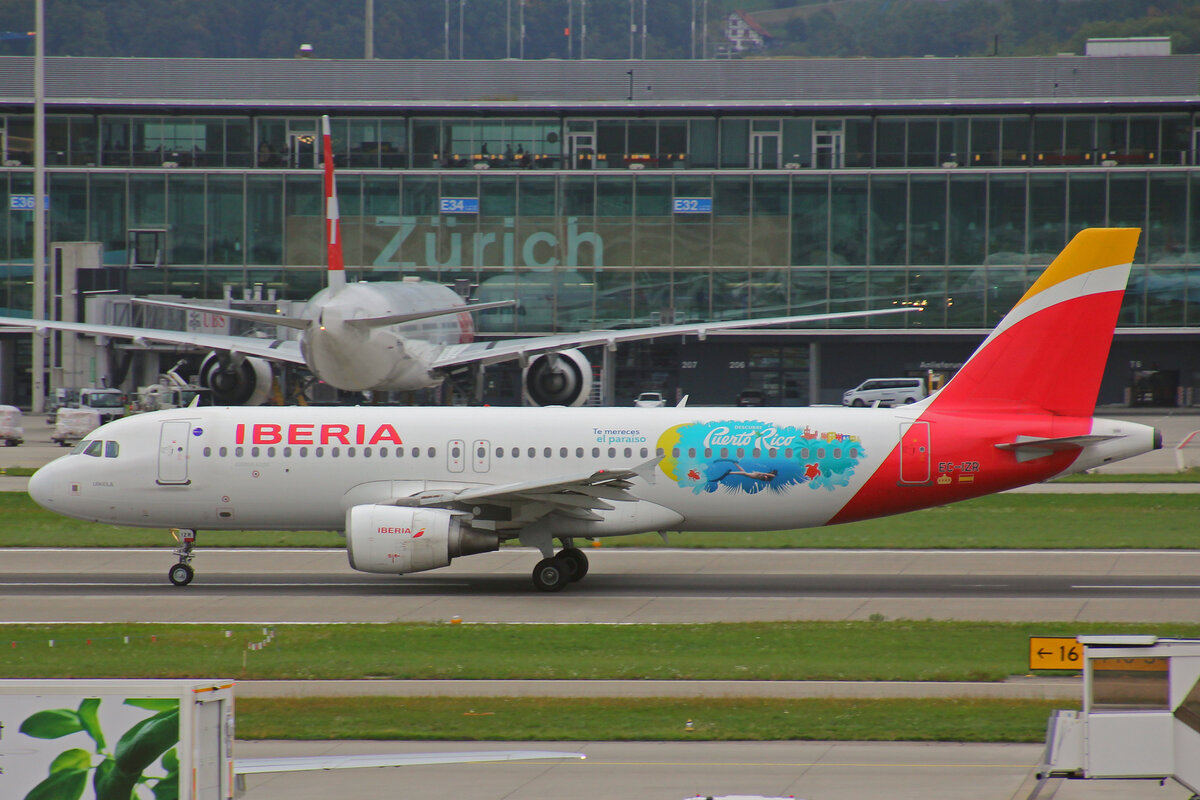 Iberia, EC-IZR, Airbus A320-214, msn: 2242,  Urkiola   Puerto Rico , 10.Oktober 2022, ZRH Zürich, Switzerland.