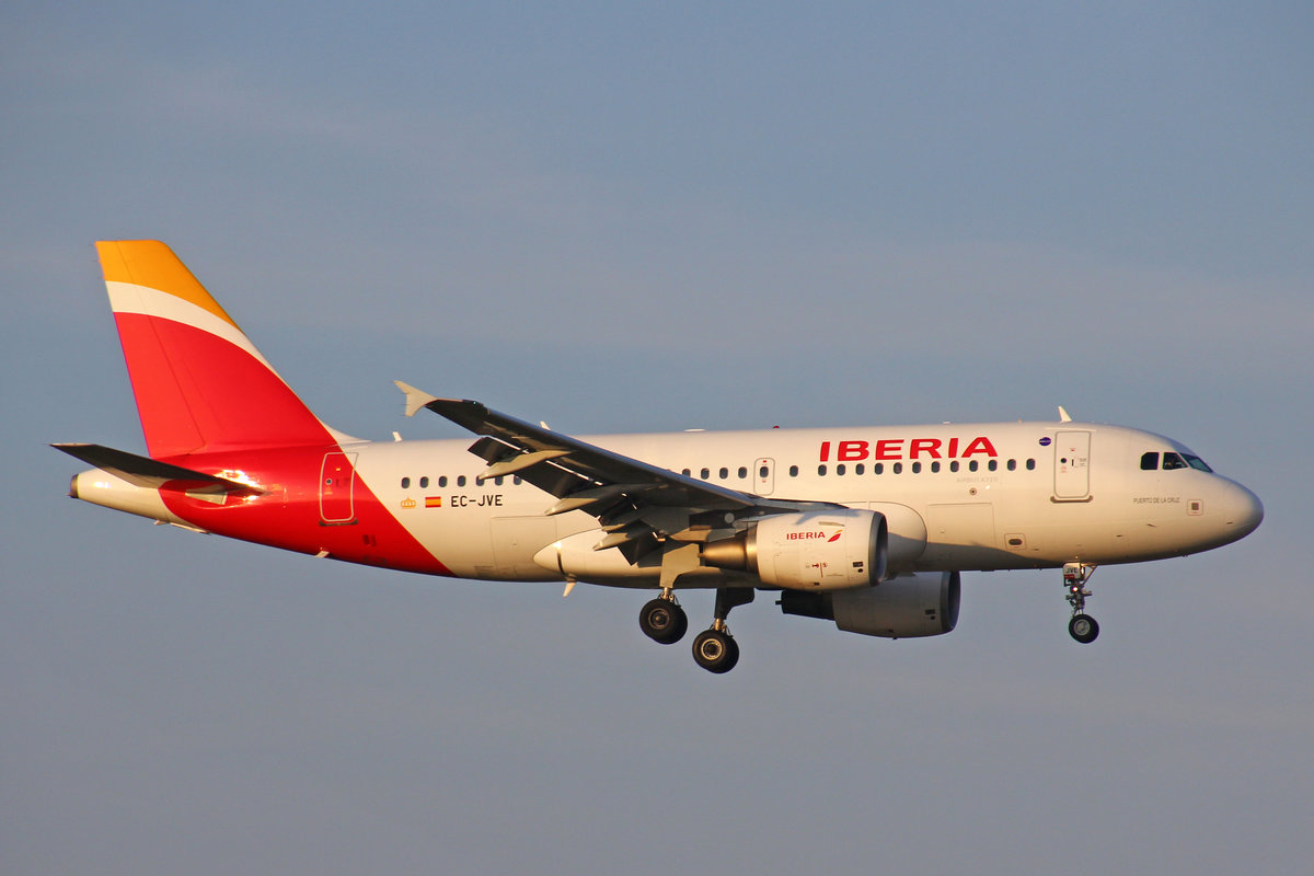 Iberia, EC-JVE, Airbus A319-111, msn: 2843,  Puerto de la Cruz , 25.März 2017, ZRH Zürich, Switzerland.