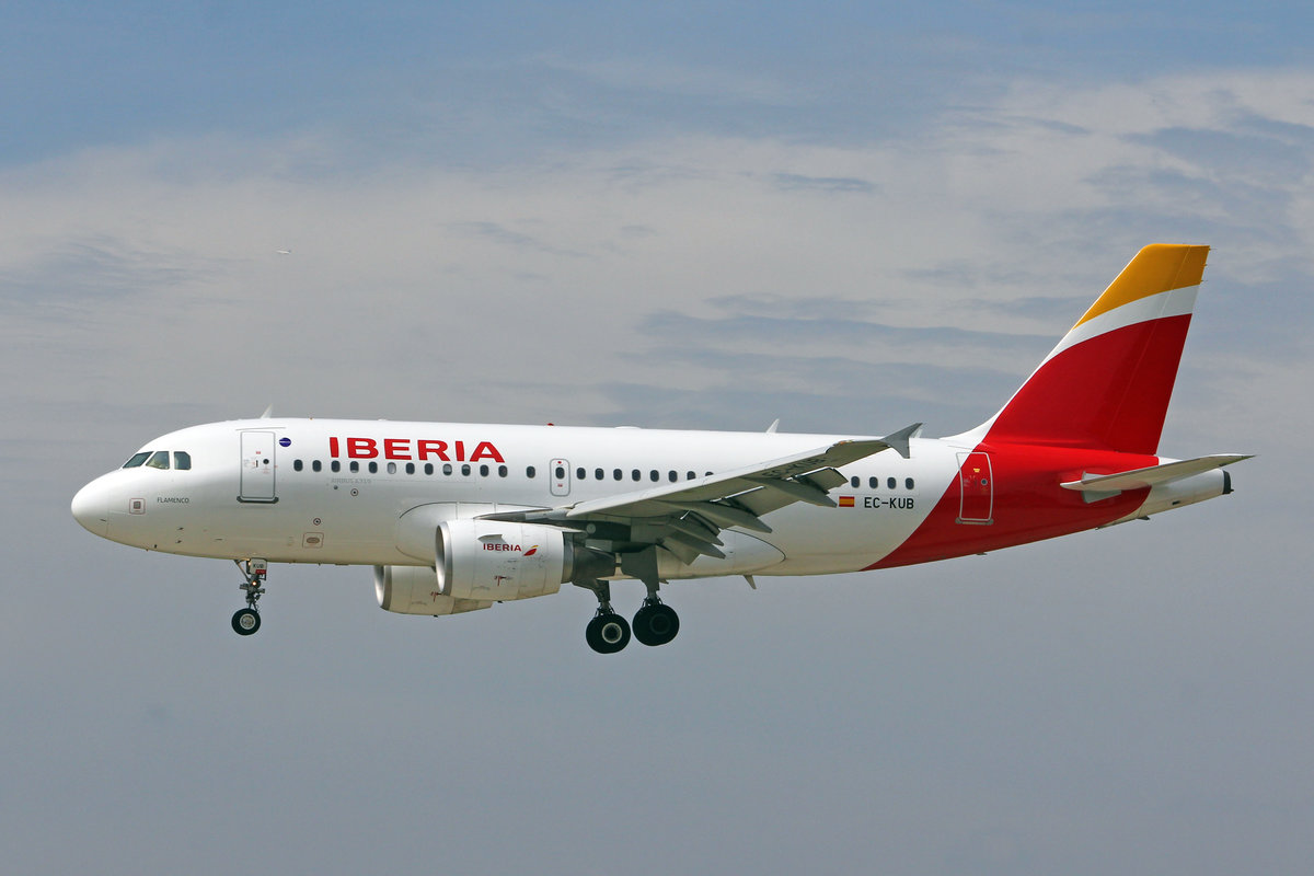 Iberia, EC-KUB, Airbus A319-111, msn: 3651,  Flamenco , 15.Juni 2018, ZRH Zürich, Switzerland.