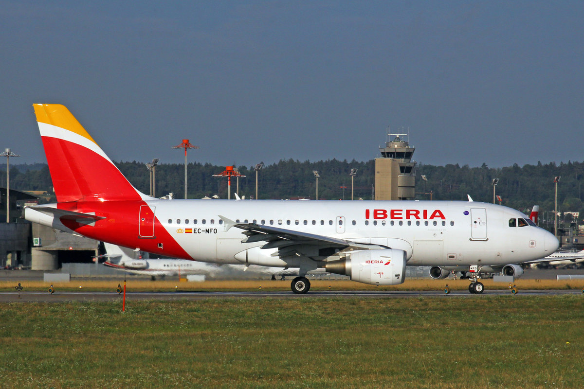 Iberia, EC-MFO, Airbus A319-111, msn: 938, 01.August 2018, ZRH Zürich, Switzerland.