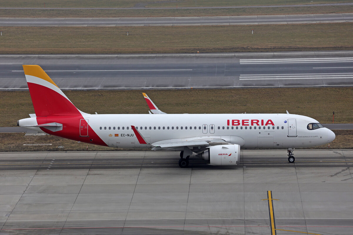 Iberia, EC-NJU, Airbus A320-251N, msn: 10065,  María Bernaldo de Quirós , 23.Januar 2026, ZRH Zürich, Switzerland.