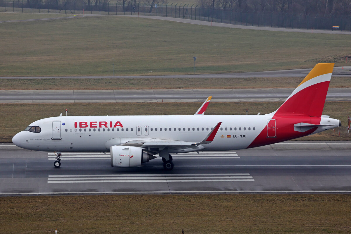 Iberia, EC-NJU, Airbus A320-251N, msn: 10065,  María Bernaldo de Quirós , 23.Januar 2026, ZRH Zürich, Switzerland.