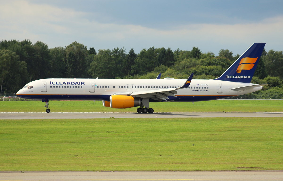 Icelandair, TF-FIJ, MSN 25085, Boeing 757-208(WL), 30.07.2017, HAM-EDDH, Hamburg, Germany (Name: Surtsey)