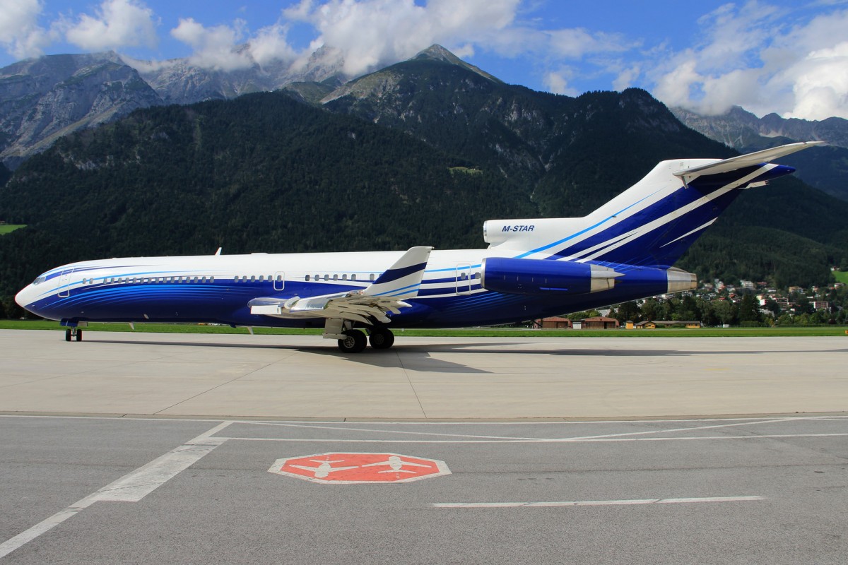 INN Innsbruck-Kranebitten, Austria, Starling Aviation Boeing 727-200 M-STAR, 7.8.2014, VIP Flug nach Nizza