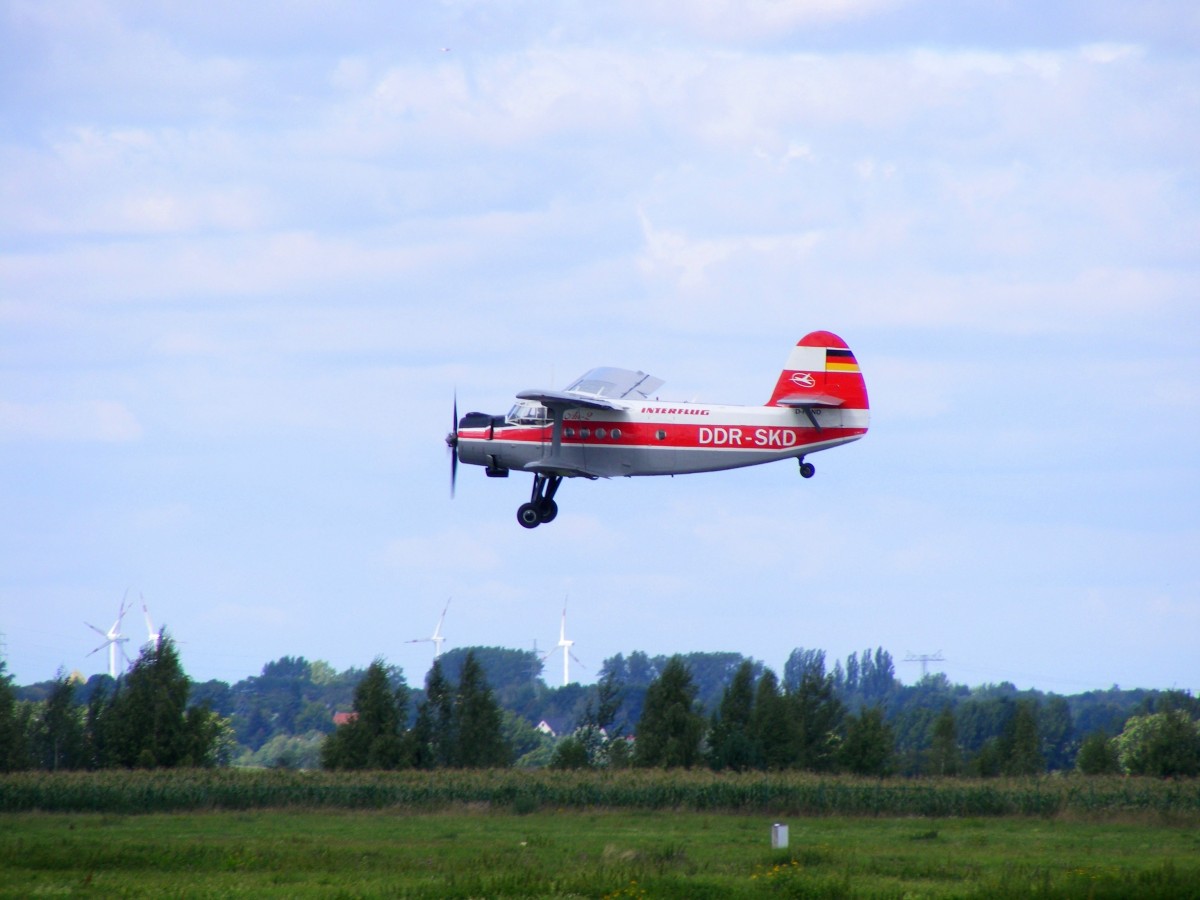 INTERFLUG, D-FOND, Antonow AN-2 gestartet auf dem Flugplatz Altenburg Nobitz (EDAC) am 5.9.2015
