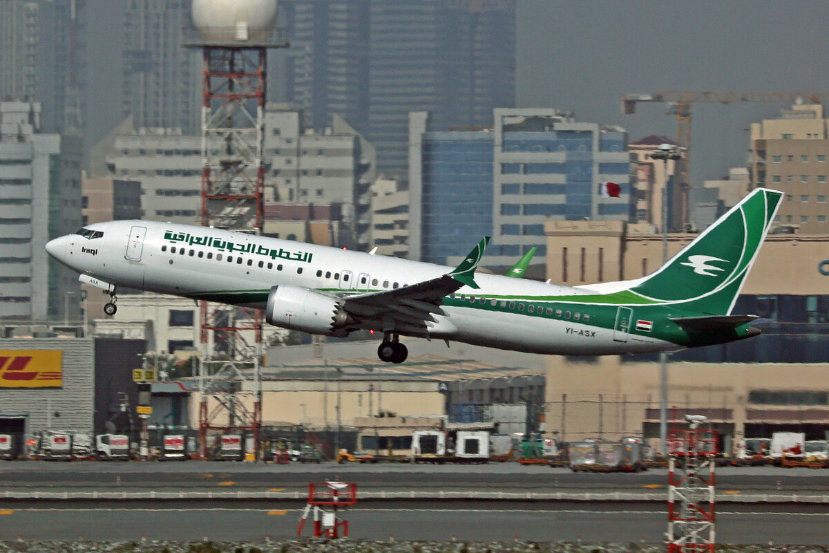 Iraqi Airways, YI-ASX, Boeing B737-8MAX, msn: 65406/8538, 11.Februar 2026, DXB Dubai, VAE.