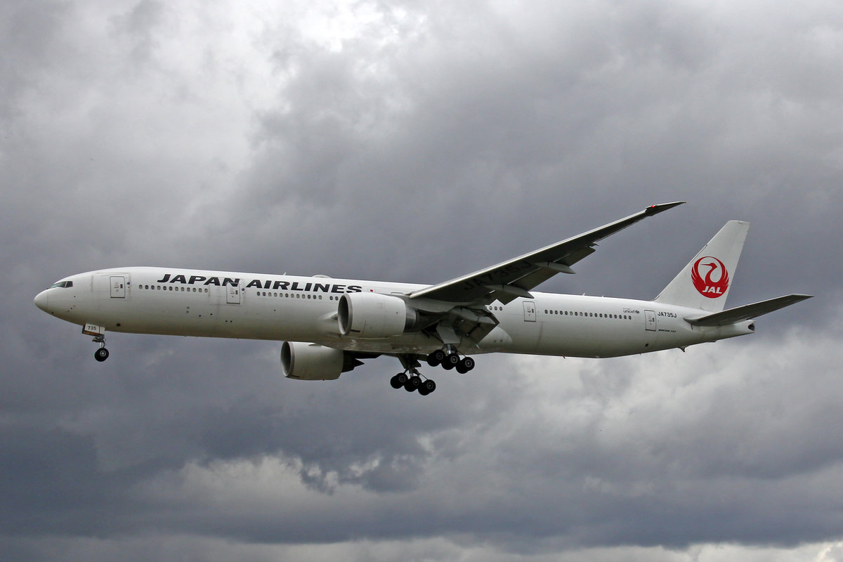 Japan Airlines, JA735J, Boeing 777-346ER, 01.Juli 2016, LHR London Heathrow, United Kingdom.