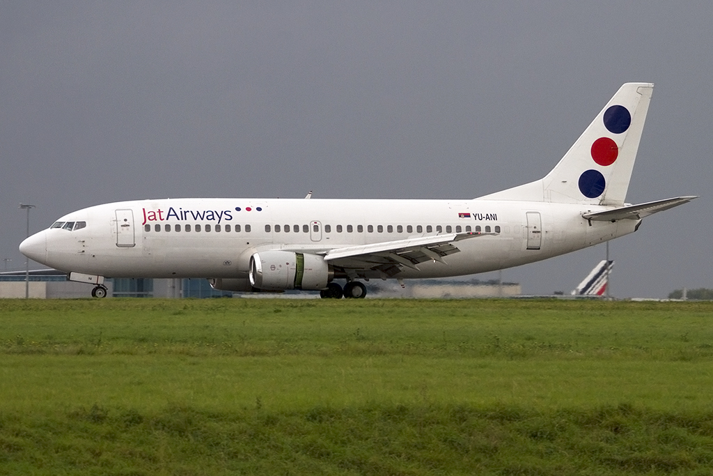 JAT Airways, YU-ANI, Boeing, B737-3H9, 20.10.2013, CDG, Paris, France 





