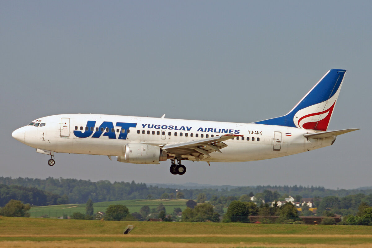 JAT Airways, YU-ANK, Boeing, 737-3H9, msn: 23715/1310, 24.Juli 2006, ZRH Zürich, Switzerland.