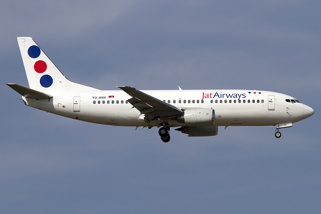 JAT Airways, YU-ANV, Boeing, B737-3H9, 28.09.2013, FRA, Frankfurt, Germany 





