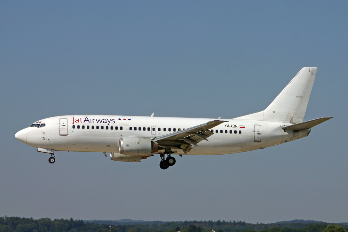 JAT Airways, YU-AON, Boeing, B737-3Q4, msn: 24208/1490, 18.Juli 2006, ZRH Zürich, Switzerland.
