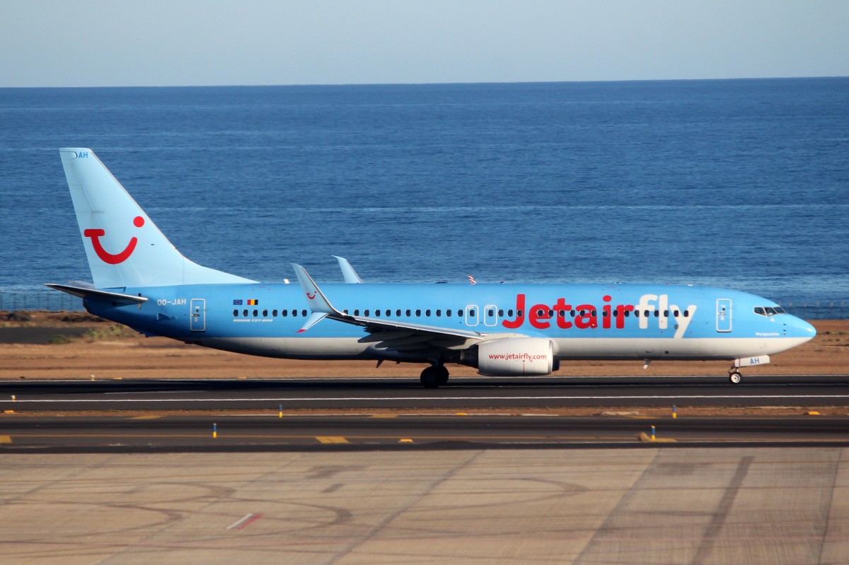 JetairFly, OO-JAH, Boeing B737-8K5 (W), 19.Dezember 2015, ACE Lanzarote, Spain.