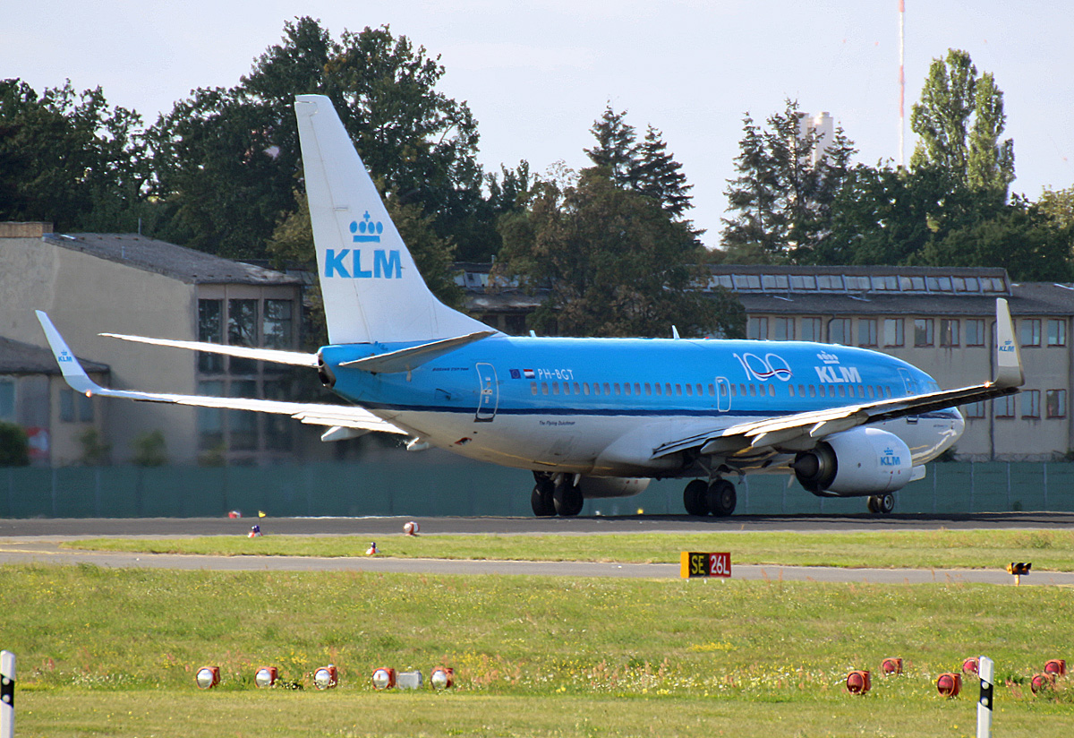KLM, Boeing B 737-7K2, PH-BGT, TXL, 19.09.2019